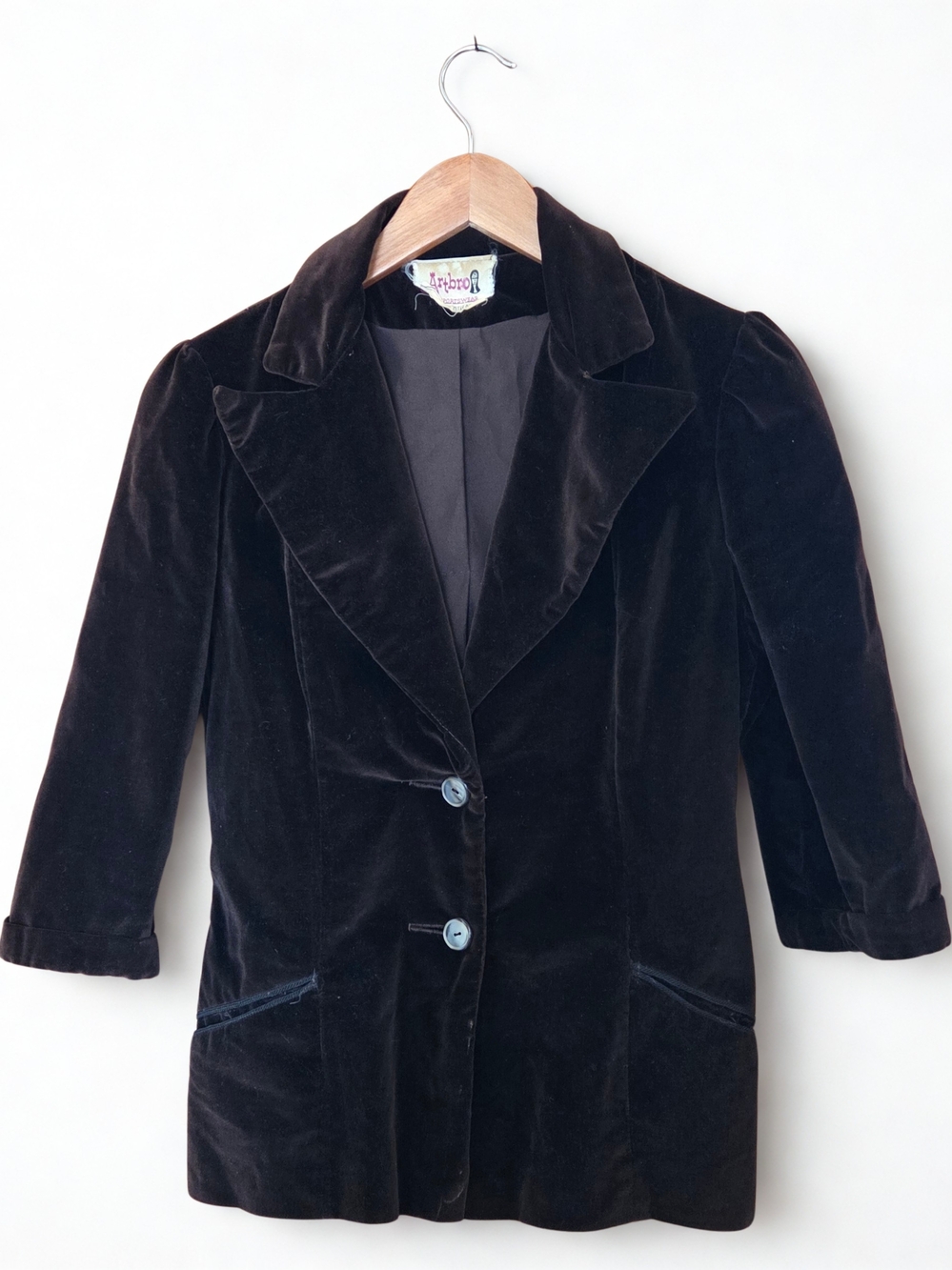 VTG Chocolate Brown Velvet Women’s Tailored Coat Jacket